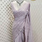 Semi tussar with ellipsoid shape  border  with cut work