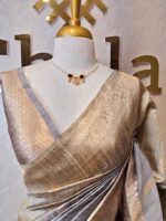 Tussar Banarasi double shade with spiar shape buttas - Image 5