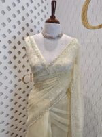 Organza with hanging sequance scalp border - Image 28