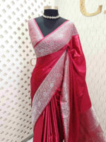 Banarasi with plain body brocade blouse