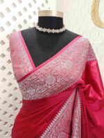 Banarasi with plain body brocade blouse - Image 2