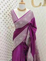 Banarasi with plain body brocade blouse - Image 8