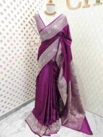 Banarasi with plain body brocade blouse - Image 10