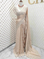Crepe georgette with creeping flowers on beads strips - Image 12