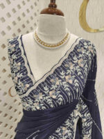 Crepe georgette with creeping flowers on beads strips - Image 4