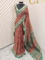 Chanderi with tulip block print - Image 3