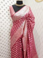 Chanderi banarasi with bias minimal zari