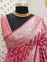 Chanderi banarasi with bias minimal zari - Image 2