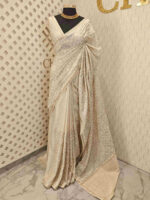 Jute silk with kolam like thread work - Image 3