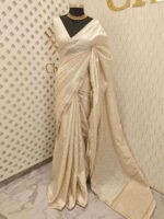 Jute silk with kolam like thread work - Image 5