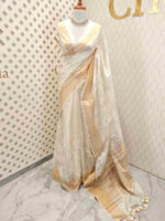 Kota silk with 3 flower and thin stem thread wirk - Image 3