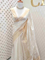 Kota silk with 3 flower and thin stem thread wirk