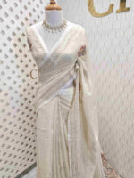 Linen with wild bush flowers embroidery