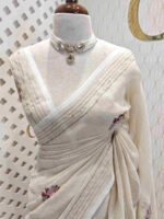Linen with wild bush flowers embroidery - Image 9