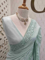 Net kota with scale like thread work and cut work border - Image 2