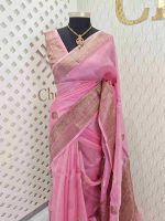Organza banarasi with big flower weft border
