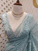 Organza with hanging sequance scalp border - Image 23