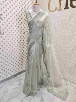 Organza with zigzag border filled with sequance - Image 19