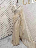 Organza with zigzag border filled with sequance - Image 16