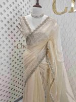 Organza with zigzag border filled with sequance - Image 14