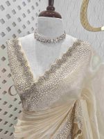 Organza with zigzag border filled with sequance - Image 15