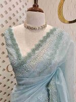 Organza with zigzag border filled with sequance - Image 12