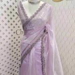 Organza with zigzag border filled with sequance