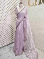 Organza with zigzag border filled with sequance - Image 4