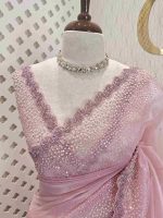 Organza with zigzag border filled with sequance - Image 9