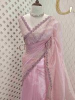 Organza with zigzag border filled with sequance - Image 8
