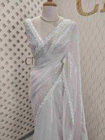 Organza with zigzag border filled with sequance - Image 5