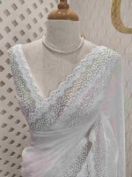 Organza with zigzag border filled with sequance - Image 6