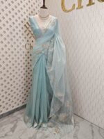 Organza with lotus border with small sequance detailed body - Image 18