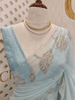 Organza with lotus border with small sequance detailed body - Image 17
