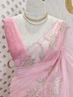 Organza with lotus border with small sequance detailed body - Image 16
