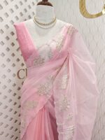 Organza with lotus border with small sequance detailed body - Image 15