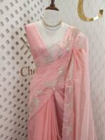 Organza with lotus border with small sequance detailed body - Image 12