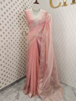 Organza with lotus border with small sequance detailed body - Image 11