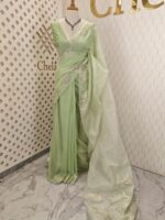 Organza with lotus border with small sequance detailed body - Image 9