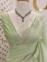 Organza with lotus border with small sequance detailed body - Image 8