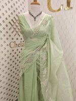 Organza with lotus border with small sequance detailed body - Image 7