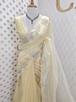 Organza with lotus border with small sequance detailed body - Image 6