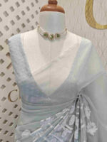 Organza with small lotus pond like applique - Image 13