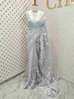 Organza with small lotus pond like applique - Image 12