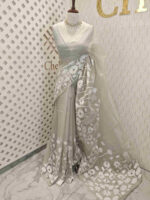 Organza with small lotus pond like applique - Image 17