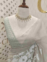 Organza with small lotus pond like applique - Image 16