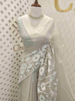 Organza with small lotus pond like applique - Image 15