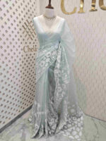 Organza with small lotus pond like applique - Image 8
