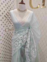 Organza with small lotus pond like applique - Image 18