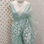 Organza with small lotus pond like applique